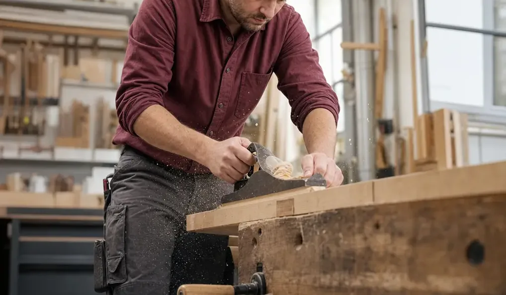 Ausgestattete Mannschaft eines Handwerksbetriebs