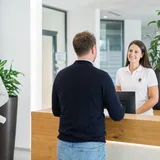 Gespräch über den Auftritt eines Unternehmens