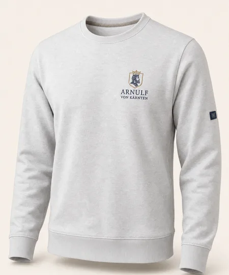 Hellgraues Sweatshirt mit gesticktem Logo