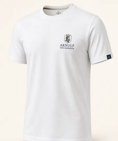 Weißes T-Shirt mit gesticktem Logo