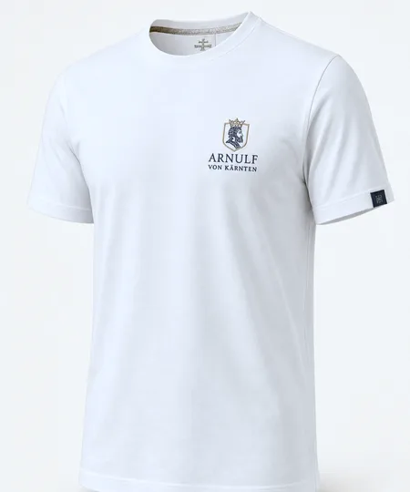 Weißes T-Shirt mit gesticktem Logo